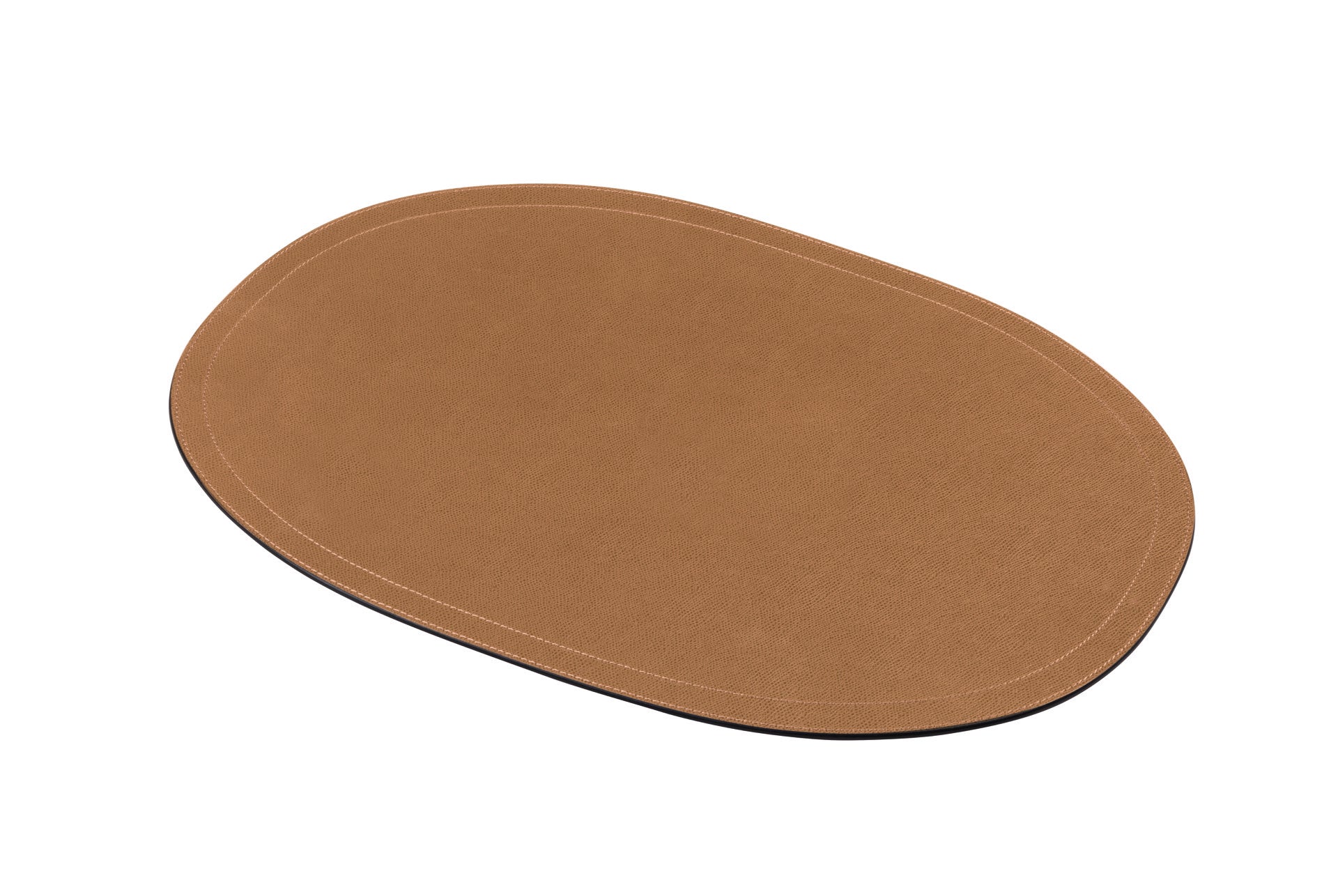 Giobagnara | Placemat Oval: All-leather oval placemat with stitching and size options | Serveware + Hospitality / Placemats & Underplates | 2Jour Concierge, your luxury lifestyle shop | premium leather placemats for expensive interiors, dining tables, hospitality settings, and curated table compositions