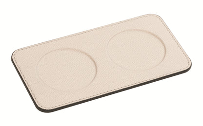 Double Leather Glass Coaster with 2 Debossed Spaces