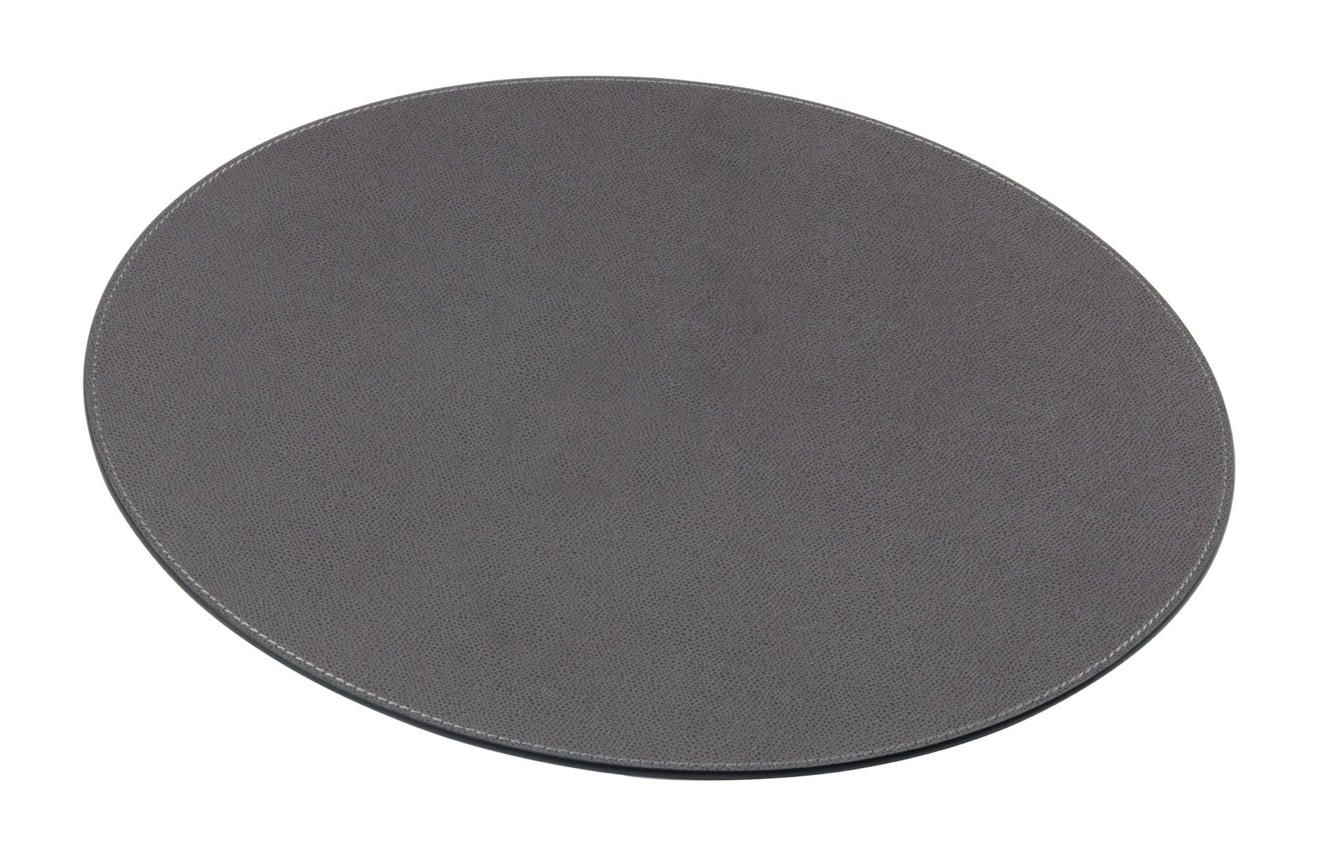 Giobagnara | Placemat Round: All-leather round placemat with stitching and size options | Serveware + Hospitality / Placemats & Underplates | 2Jour Concierge, your luxury lifestyle shop | premium leather placemats for expensive interiors, dining tables, hospitality settings, and curated table compositions