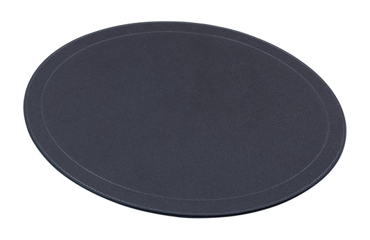 Giobagnara | Placemat Round: All-leather round placemat with stitching and size options | Serveware + Hospitality / Placemats & Underplates | 2Jour Concierge, your luxury lifestyle shop | premium leather placemats for expensive interiors, dining tables, hospitality settings, and curated table compositions