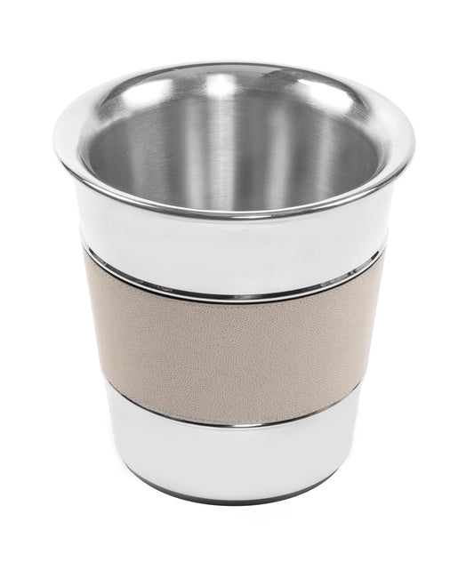 Ocean Leather-covered Steel Champagne Bucket with Optional Stand