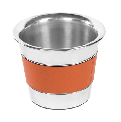 Ocean Leather-covered Steel Champagne Bucket with Optional Stand