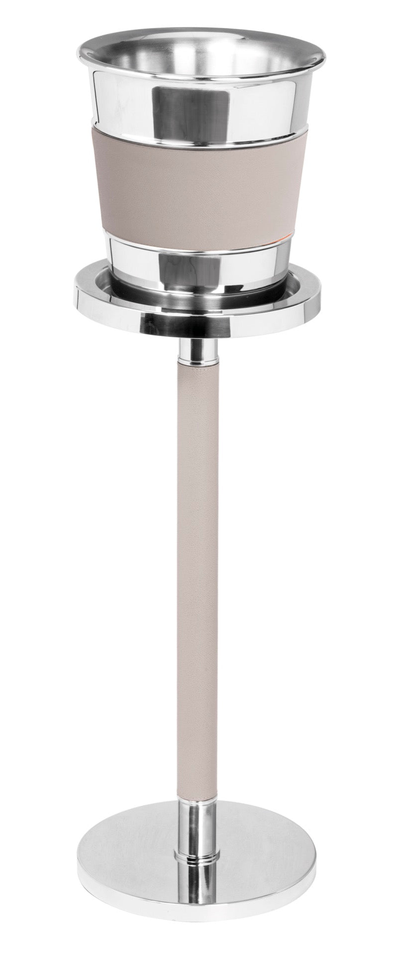 Ocean Leather-covered Steel Champagne Bucket with Optional Stand