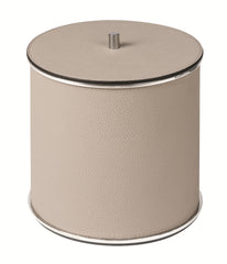 Positano Ice Bucket | Bottle Cooler with Lid: Leather-Covered Brass and Stainless Steel