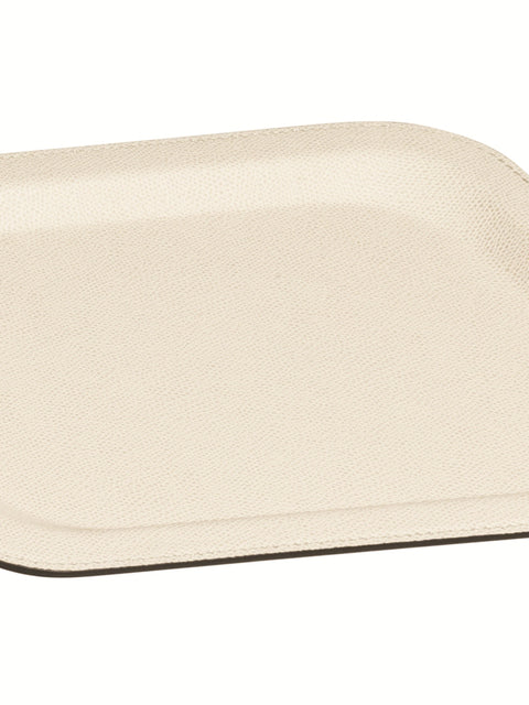 Giobagnara Miramar Tray | Leather-covered laminated synthetic tray | Available in round, oval, and rectangular shapes | Stylish and versatile design | Home Decor and Serveware | 2Jour Concierge, your luxury lifestyle shop
