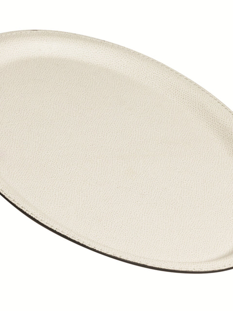 Giobagnara Miramar Tray | Leather-covered laminated synthetic tray | Available in round, oval, and rectangular shapes | Stylish and versatile design | Home Decor and Serveware | 2Jour Concierge, your luxury lifestyle shop