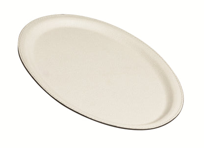 Giobagnara Miramar Tray | Leather-covered laminated synthetic tray | Available in round, oval, and rectangular shapes | Stylish and versatile design | Home Decor and Serveware | 2Jour Concierge, your luxury lifestyle shop