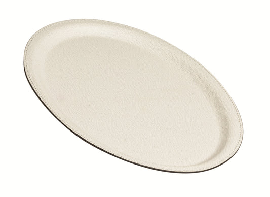 Giobagnara Miramar Tray | Leather-covered laminated synthetic tray | Available in round, oval, and rectangular shapes | Stylish and versatile design | Home Decor and Serveware | 2Jour Concierge, your luxury lifestyle shop