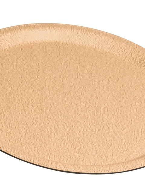 Giobagnara Miramar Tray | Leather-covered laminated synthetic tray | Available in round, oval, and rectangular shapes | Stylish and versatile design | Home Decor and Serveware | 2Jour Concierge, your luxury lifestyle shop