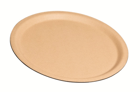 Giobagnara Miramar Tray | Leather-covered laminated synthetic tray | Available in round, oval, and rectangular shapes | Stylish and versatile design | Home Decor and Serveware | 2Jour Concierge, your luxury lifestyle shop