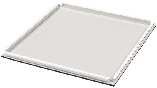 Chelsea Leather-Covered Wood Tray with Chrome-Finish Metal Handles