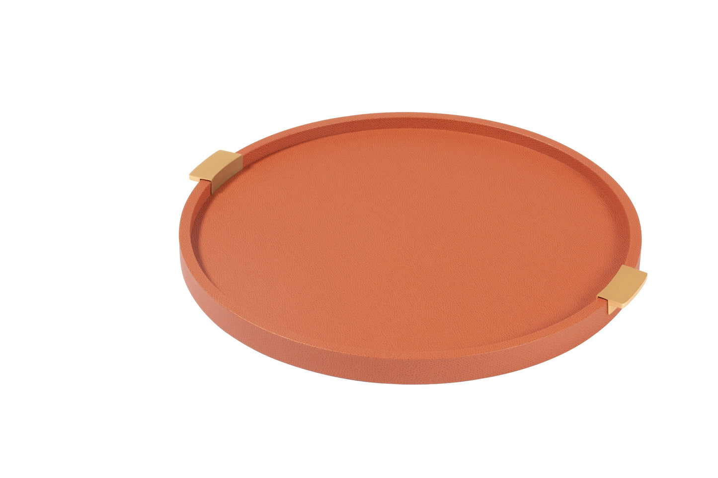 Giobagnara Puccini Round Leather-Covered Tray with Metal Handles | Elegant and Functional Design | Stylish Home Decor Accent | Explore a Range of Luxury Home Decor at 2Jour Concierge, #1 luxury high-end gift & lifestyle shop