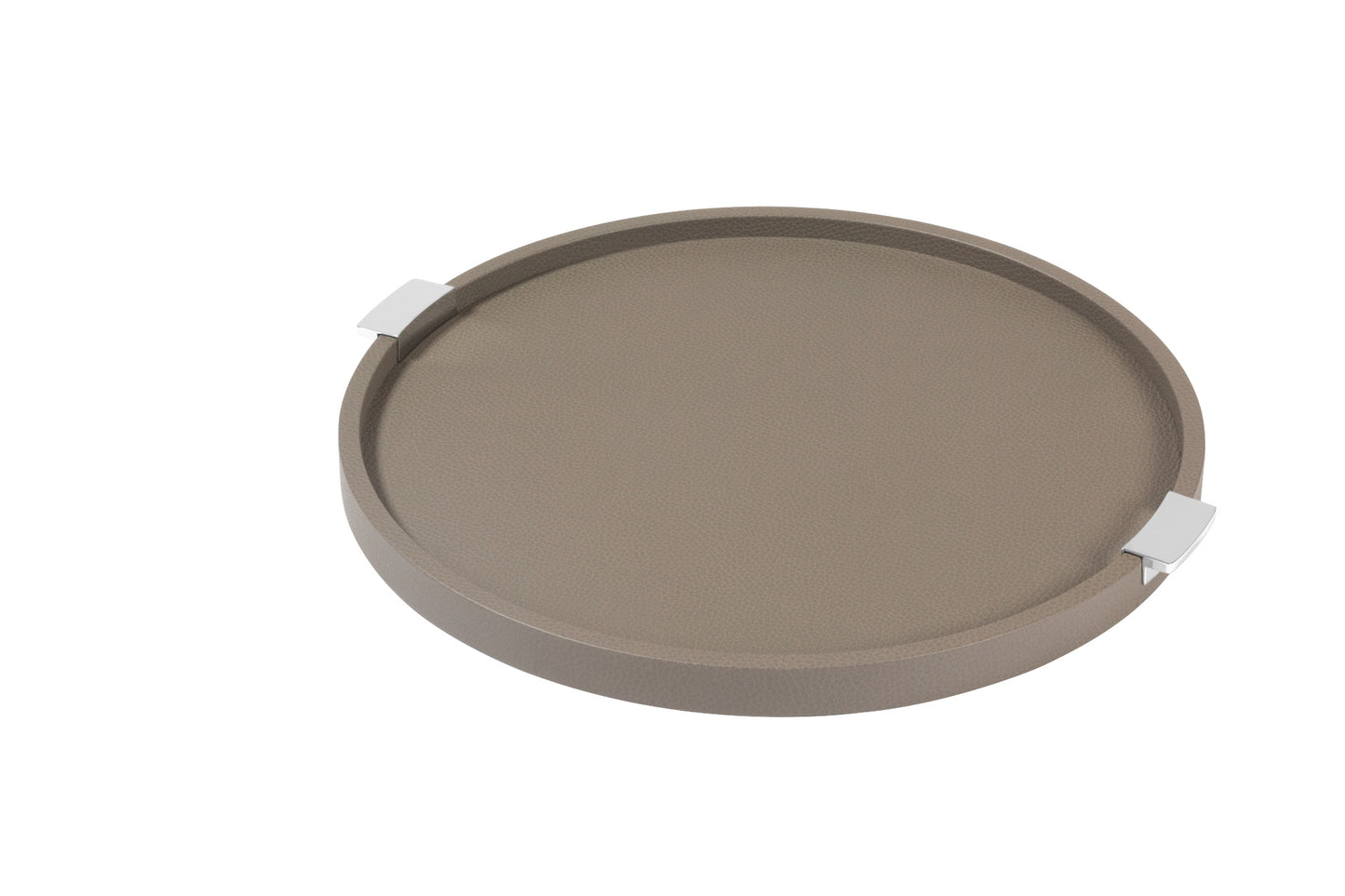 Giobagnara Puccini Round Leather-Covered Tray with Metal Handles | Elegant and Functional Design | Stylish Home Decor Accent | Explore a Range of Luxury Home Decor at 2Jour Concierge, #1 luxury high-end gift & lifestyle shop