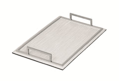 Defile Leather-Covered Metal Tray with Handles Rectangular Small