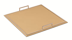 Defile Leather-Covered Metal Tray with Handles Square Medium