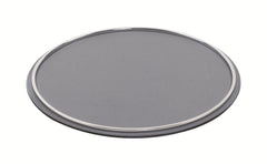 Rossini Leather-Covered Metal Tray Round M Chrome