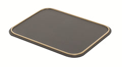 Rossini Rectangular Leather-Covered Metal Tray L Brass