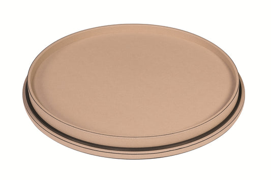 Giobagnara Saturn Lazy Susan Rotating Tray with Removable Tray | Rotating tray with leather-covered wood structure and metal ring, available in three finishes | Can be used as a high surface when placed upside down in the metal ring | Home Decor and Serveware | 2Jour Concierge, your luxury lifestyle shop