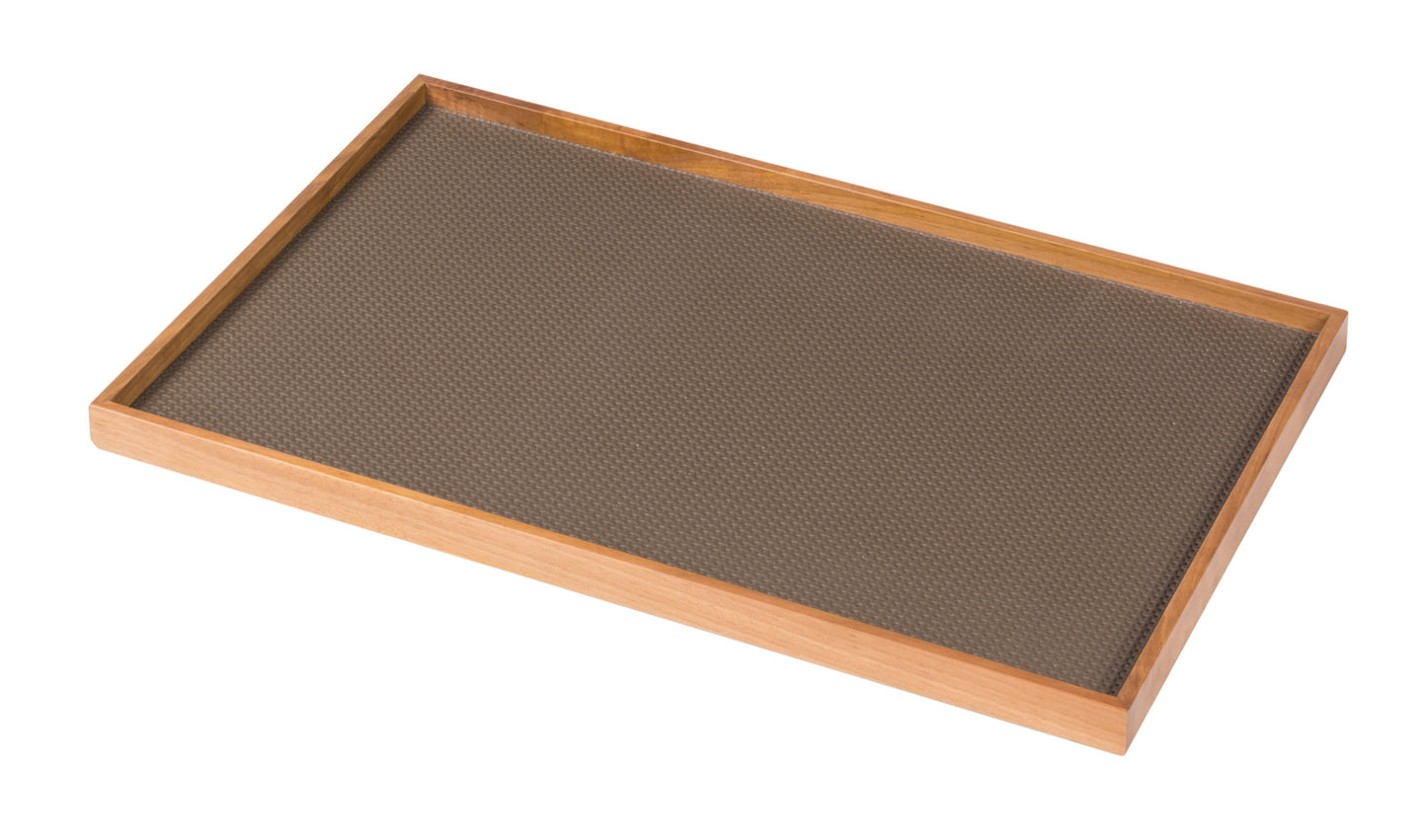 Phorma Wood Tray, Rectangular with Leather Lining