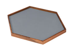 Phorma Wood Tray, Hexagonal with Leather Lining