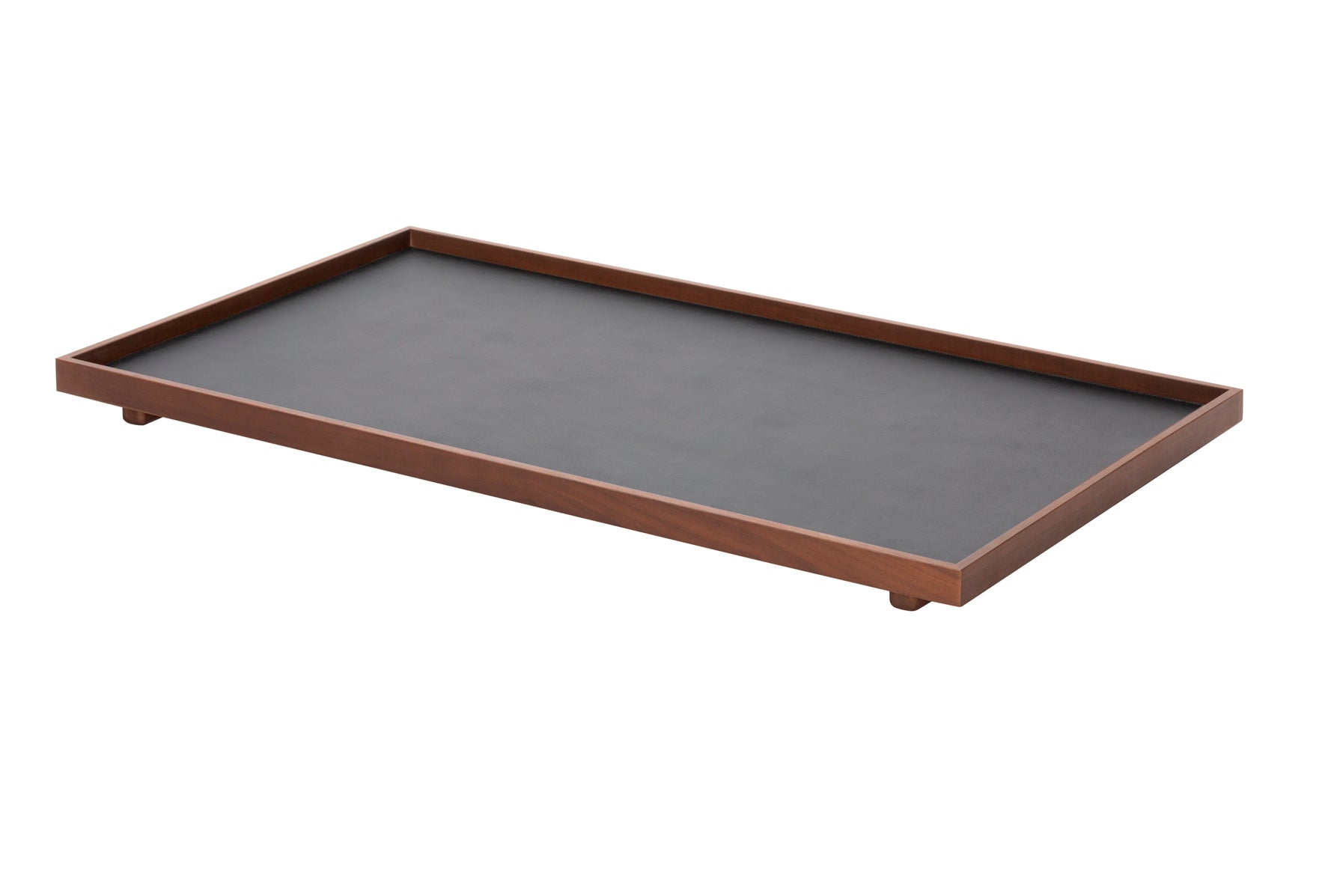 Giobagnara Jeremy Tray | Wood structure with fine leather inserts, available in various finishes | Home Decor and Serveware | 2Jour Concierge, your luxury lifestyle shop