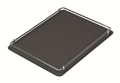Rondò Leather-Covered Metal Tray Rectangular with Brass Frame and Handles