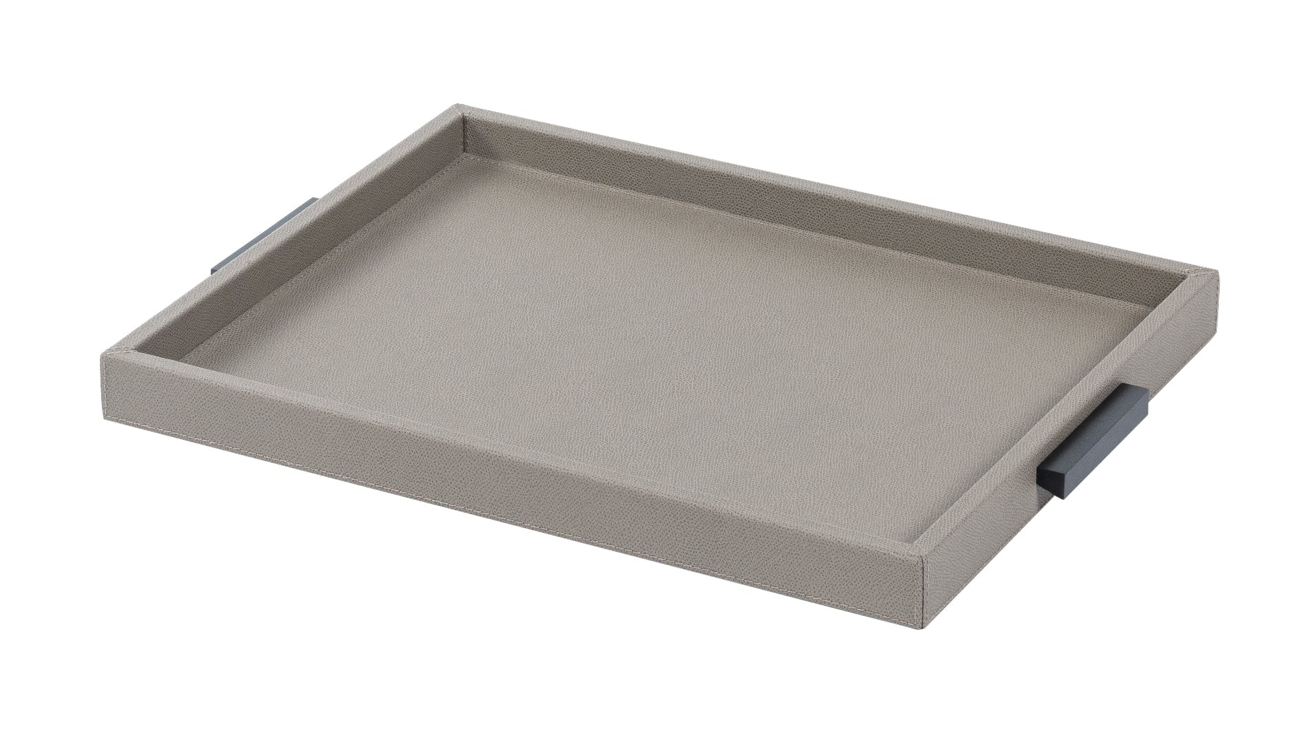 Giobagnara Deco Tray | Leather-covered wood structure with metal handles | Elegant and functional design | Home Decor and Serveware | 2Jour Concierge, your luxury lifestyle shop