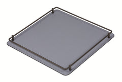 Rondò Leather-Covered Metal Tray Square with Brass Frame and Handles