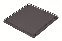 Rondò Leather-Covered Metal Tray Square with Brass Frame and Handles