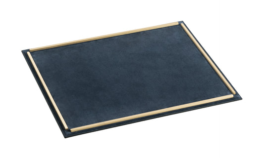 Campo Leather-Covered Tray with Metal Frame, Rectangular