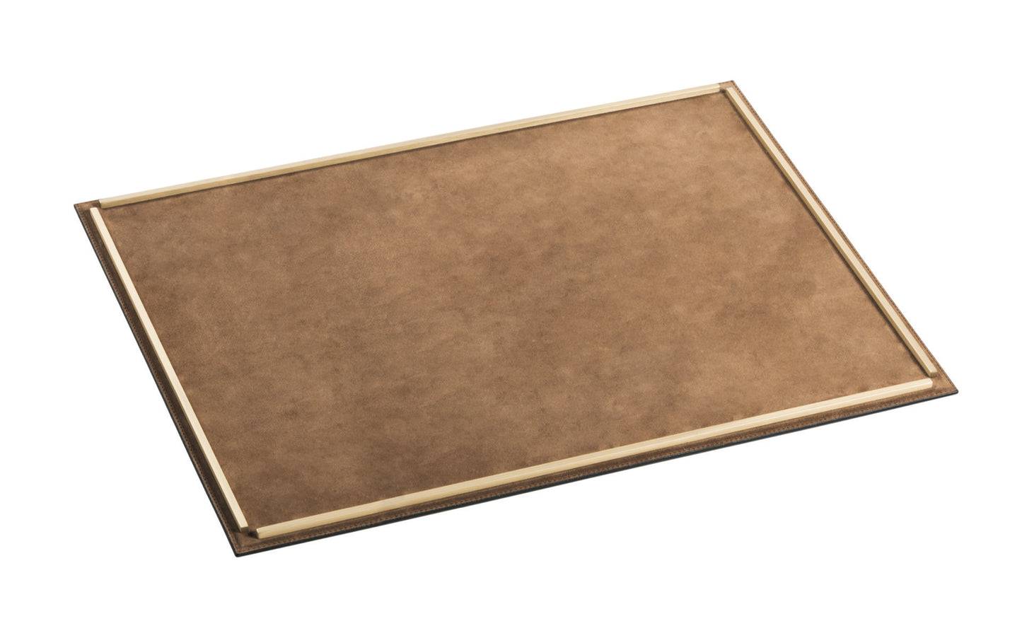 Campo Leather-Covered Tray with Metal Frame, Rectangular L
