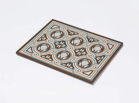 San Marco Rectangular Tray N.1 by Giobagnara | Leather-covered wood structure with a graphic pattern inspired by the Basilica di San Marco in Venice | San Marco Collection | Combines historic legacy with modernity, celebrating Venice's artistic and cultural heritage | Home Decor and Serveware | 2Jour Concierge, your luxury lifestyle shop