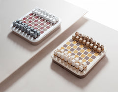 Delos Leather-Covered Marble Chess Set