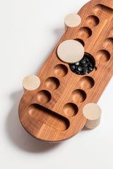 Mocambo Carved Wood and Stone Wari Game Set