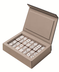 Crosera Leather-Covered Wood Domino Set