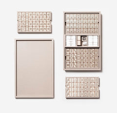 Mahjong Lux Leather-Covered Game Set With Walnut & Maple Tiles