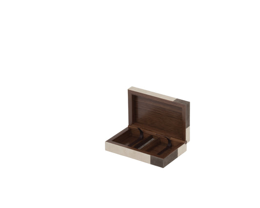 Giobagnara x Stéphane Parmentier: Flow Suede-Covered Wood Playing Cards & Dice Holder | Stylish Game Accessory, Elegant Organizer & Gift Item | 2Jour Concierge, #1 luxury high-end gift & lifestyle shop