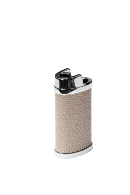 Giobagnara Spark Chrome Lighter Case with Leather Inserts | Stylish Lighter Accessories & Elegant Leather Accents | 2Jour Concierge, #1 luxury high-end gift & lifestyle shop