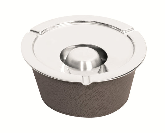 Zephyro Chrome Plated Ashtray With Removable Leather Cover