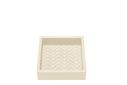 Riviere Febe Leather Herringbone Square Valet Tray | Padded Quilted Herringbone Lining | Ideal for Yacht Decor | Available at 2Jour Concierge, #1 luxury high-end gift & lifestyle shop