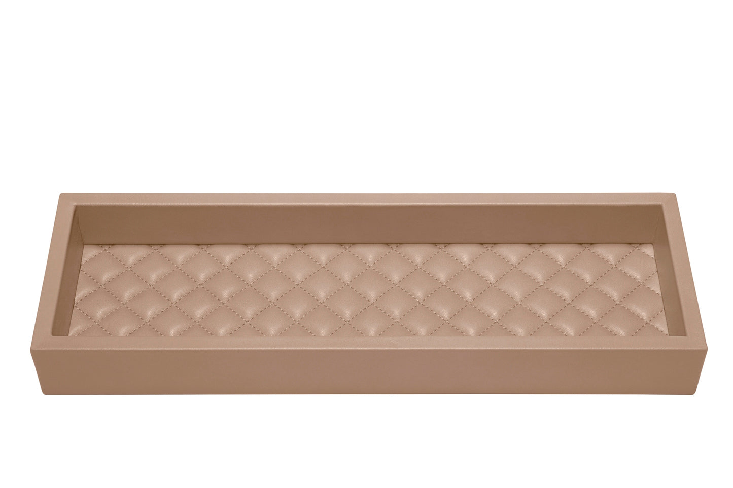 Febe Diamonds Leather Valet Tray Long Rectangular