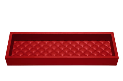 Febe Diamonds Leather Valet Tray Long Rectangular