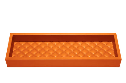 Febe Diamonds Leather Valet Tray Long Rectangular