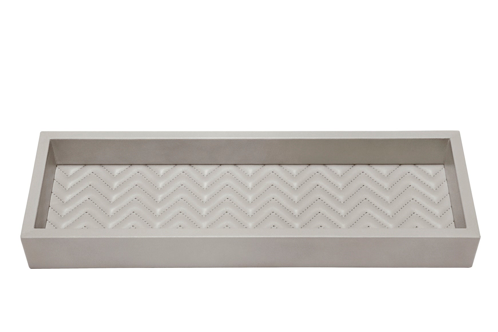 Riviere Febe Long Rectangular Valet Tray | Leather tray with various padded interior linings (handwoven, quilted diamonds, or quilted herringbone) and bamboo trim | Small bamboo handles | Home Decor and Serveware | 2Jour Concierge, your luxury lifestyle shop