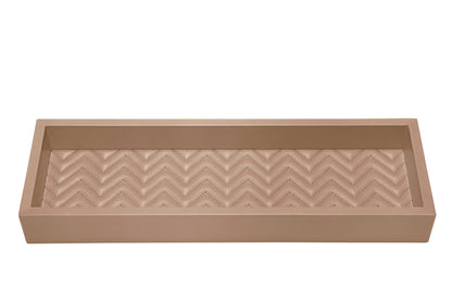 Riviere Febe Long Rectangular Valet Tray | Leather tray with various padded interior linings (handwoven, quilted diamonds, or quilted herringbone) and bamboo trim | Small bamboo handles | Home Decor and Serveware | 2Jour Concierge, your luxury lifestyle shop