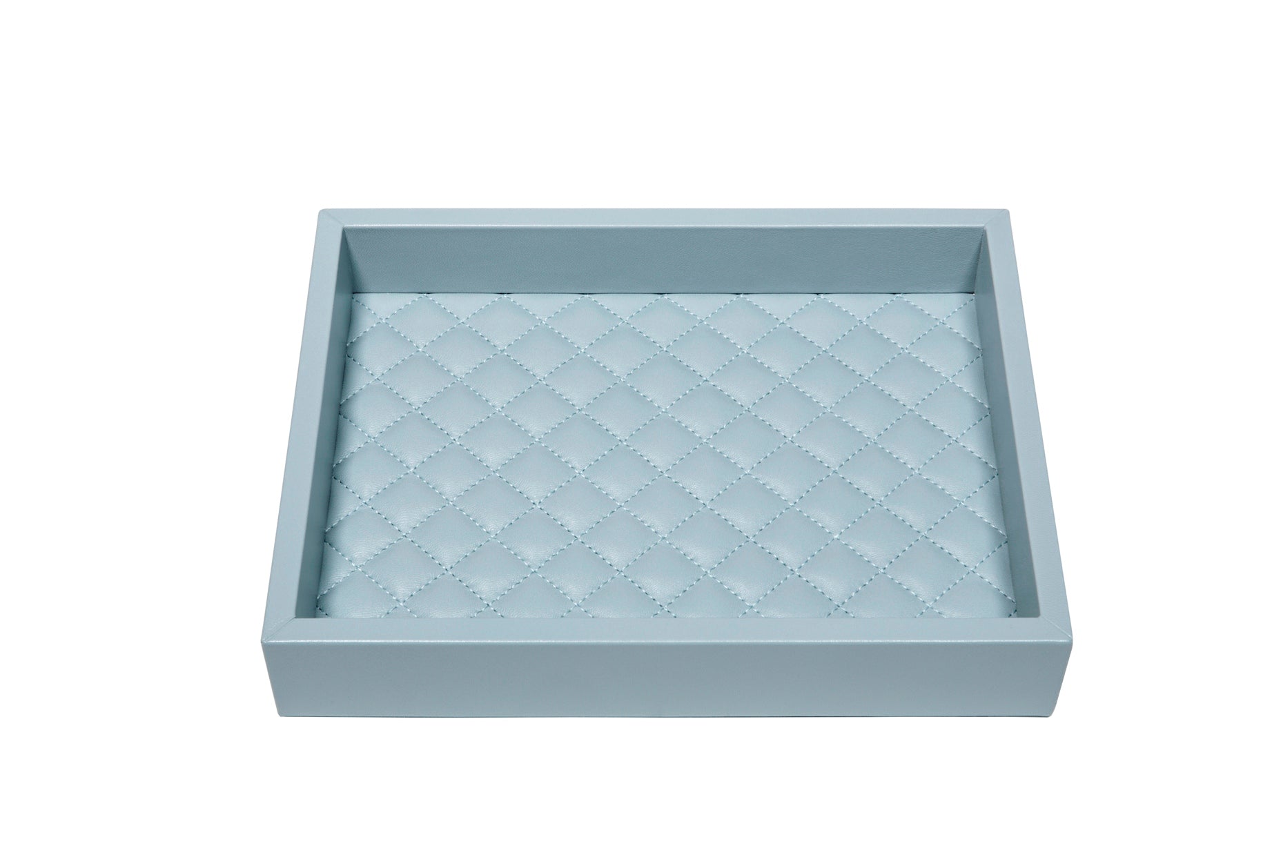 Riviere Febe Diamonds Rectangular Valet Tray | Leather Tray | Quilted Diamonds Padded Lining | Perfect for Yacht Decor | Available at 2Jour Concierge, #1 luxury high-end gift & lifestyle shop