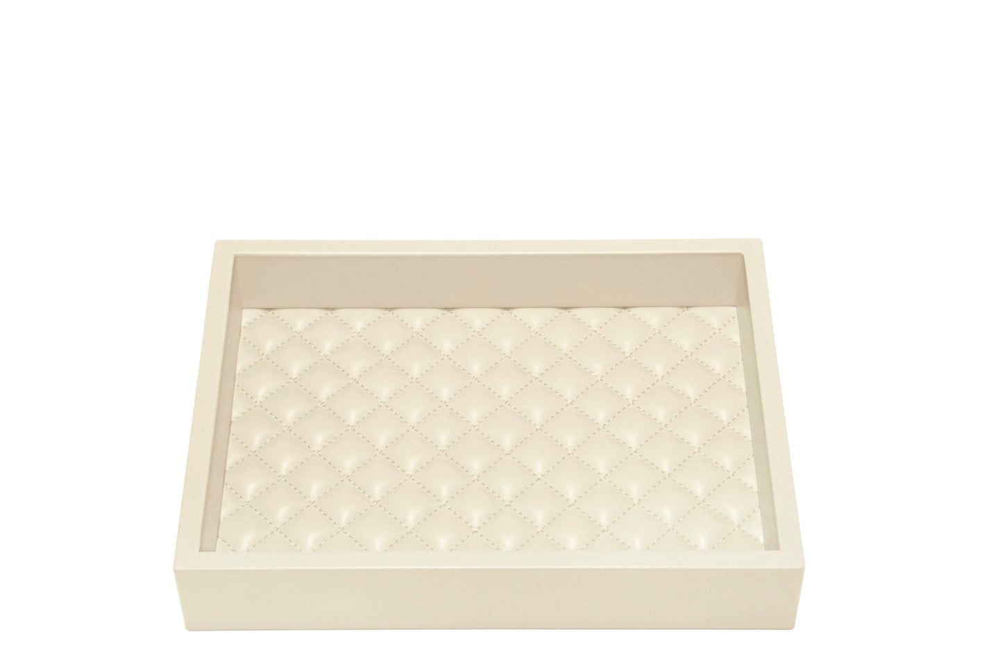 Riviere Febe Diamonds Rectangular Valet Tray | Leather Tray | Quilted Diamonds Padded Lining | Perfect for Yacht Decor | Available at 2Jour Concierge, #1 luxury high-end gift & lifestyle shop