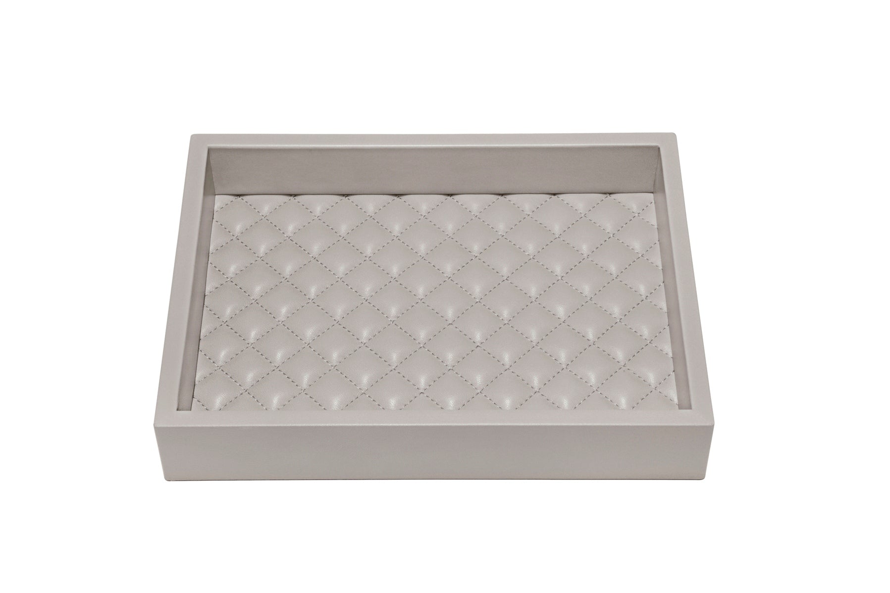 Riviere Febe Diamonds Rectangular Valet Tray | Leather Tray | Quilted Diamonds Padded Lining | Perfect for Yacht Decor | Available at 2Jour Concierge, #1 luxury high-end gift & lifestyle shop