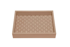 Febe Leather Quilted Diamonds Valet Tray Rectangular