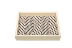 Febe Waxed Cotton & Leather Valet Tray Rectangular
